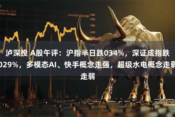 泸深投 A股午评：沪指半日跌034%，深证成指跌029%，多模态AI、快手概念走强，超级水电概念走弱